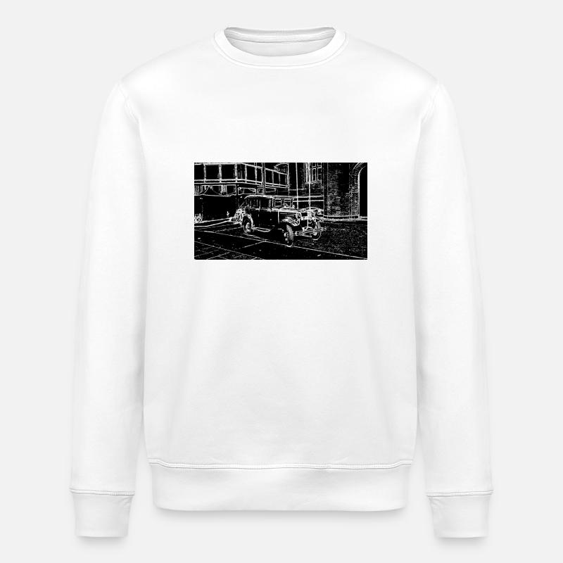 Car White Black - Stanley/Stella ROLLER Unisex Organic Sweatshirt - white