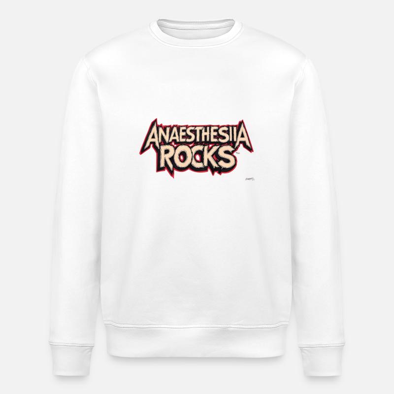 Anesthesia rocks - Stanley/Stella ROLLER Unisex Organic Sweatshirt - white