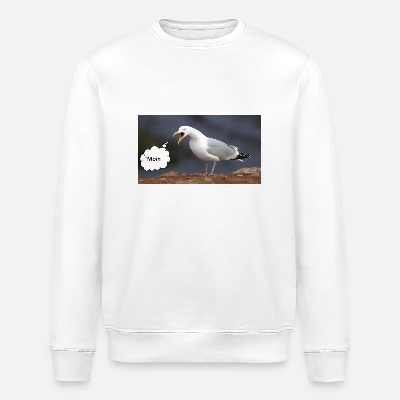 Moin Möwe - Stanley/Stella Unisex Bio-Sweatshirt ROLLER - Weiß