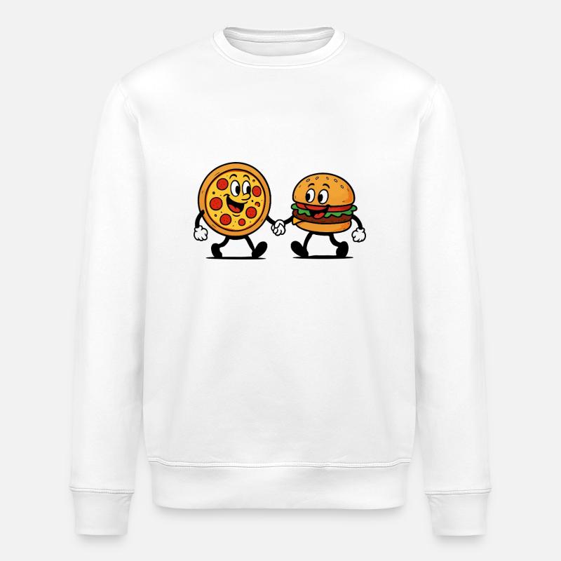 pizza burger - Stanley/Stella Unisex Bio-Sweatshirt ROLLER - Weiß