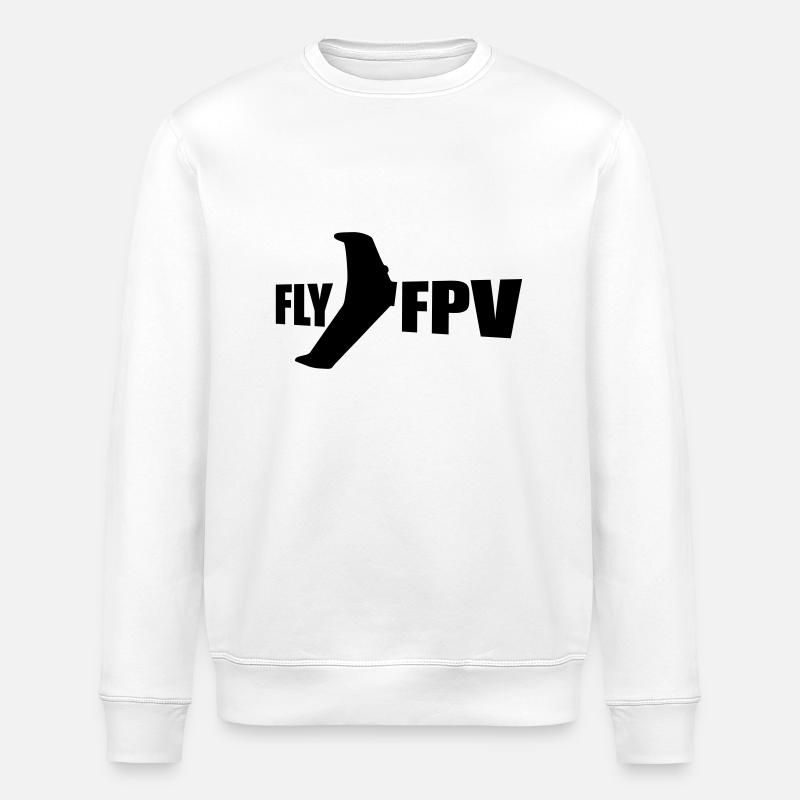 fly fpv - Stanley/Stella ROLLER Unisex Organic Sweatshirt - white