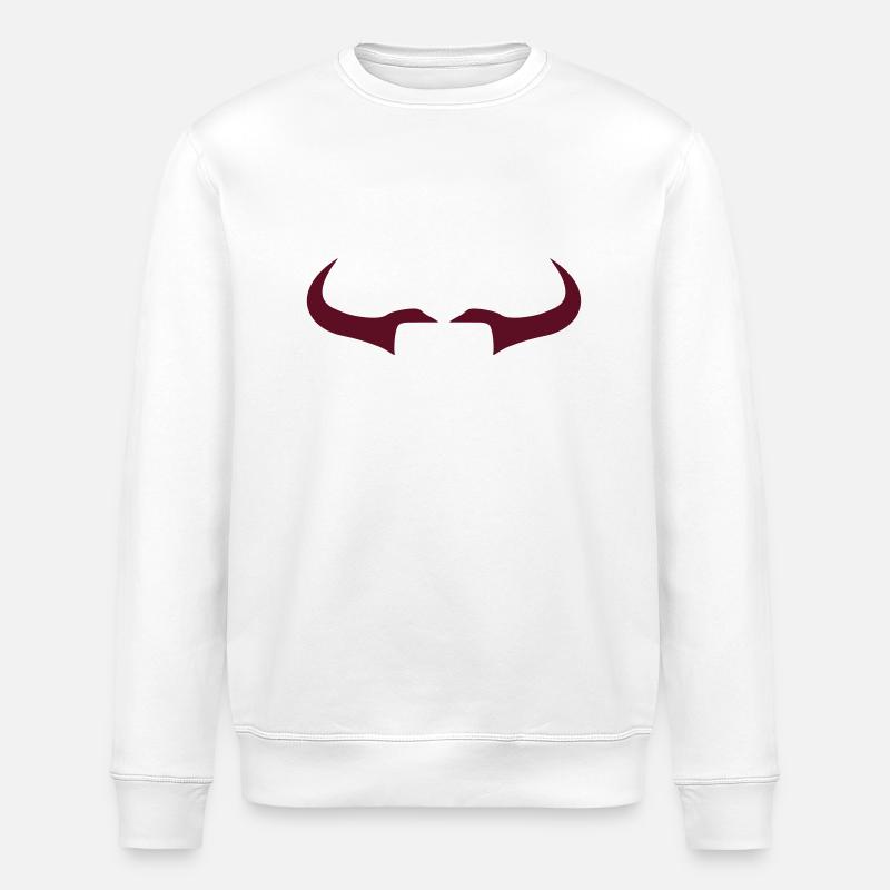 Bull Horns 02 - red - Stanley/Stella Unisex Bio-Sweatshirt ROLLER - Weiß