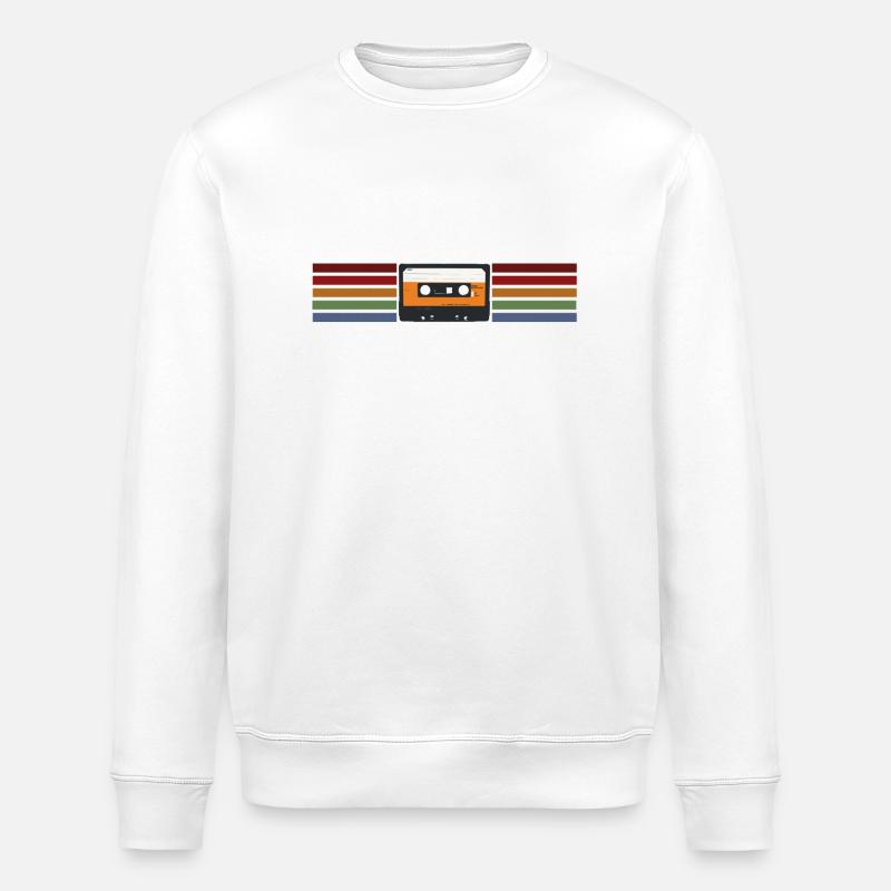 Analog cassette retro style - Stanley/Stella ROLLER Unisex Organic Sweatshirt - white