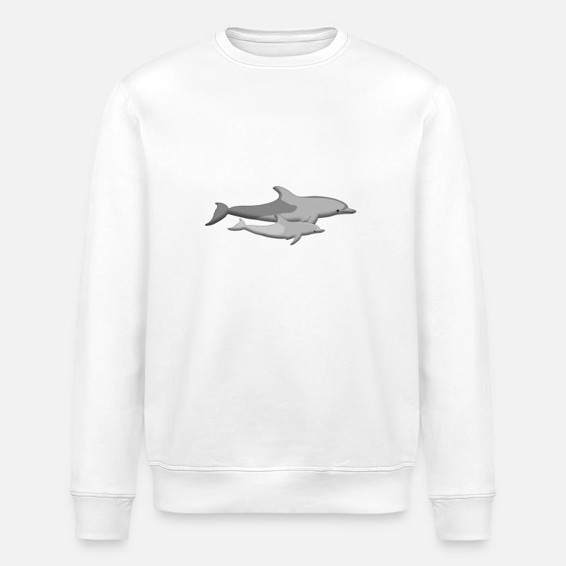 Delfinmutter mit Baby - Stanley/Stella Unisex Bio-Sweatshirt ROLLER - Weiß