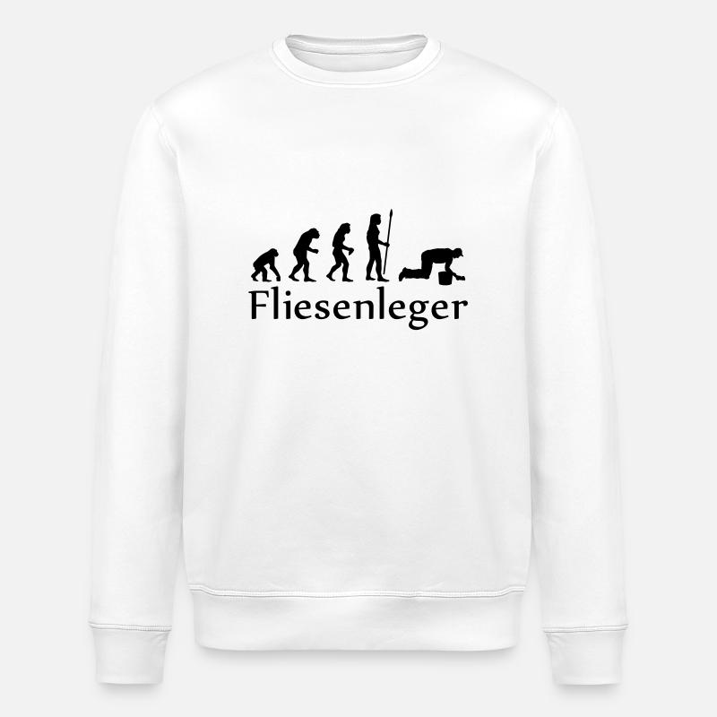 evolution_fliesenleger - Stanley/Stella ROLLER Unisex Organic Sweatshirt - white
