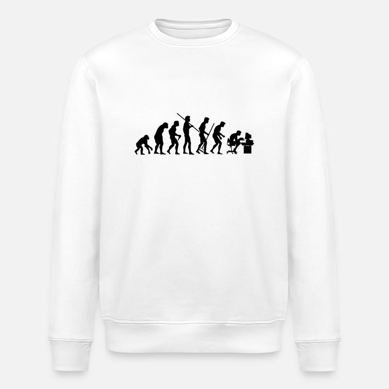 Evolution of Society - Stanley/Stella ROLLER Unisex Organic Sweatshirt - white