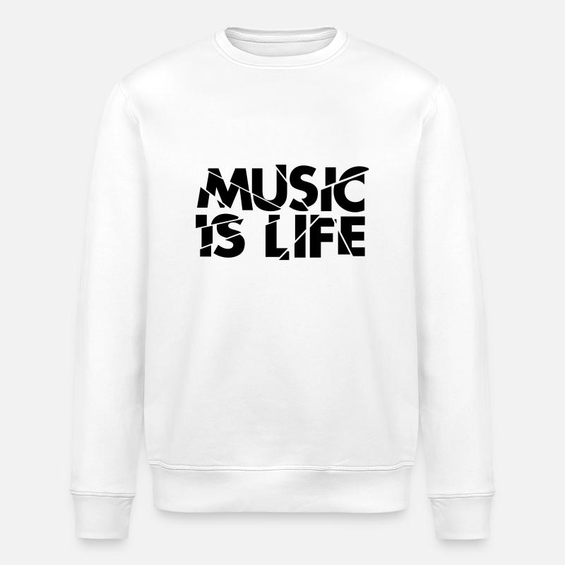 musicislifebreak - Stanley/Stella ROLLER Unisex Organic Sweatshirt - white