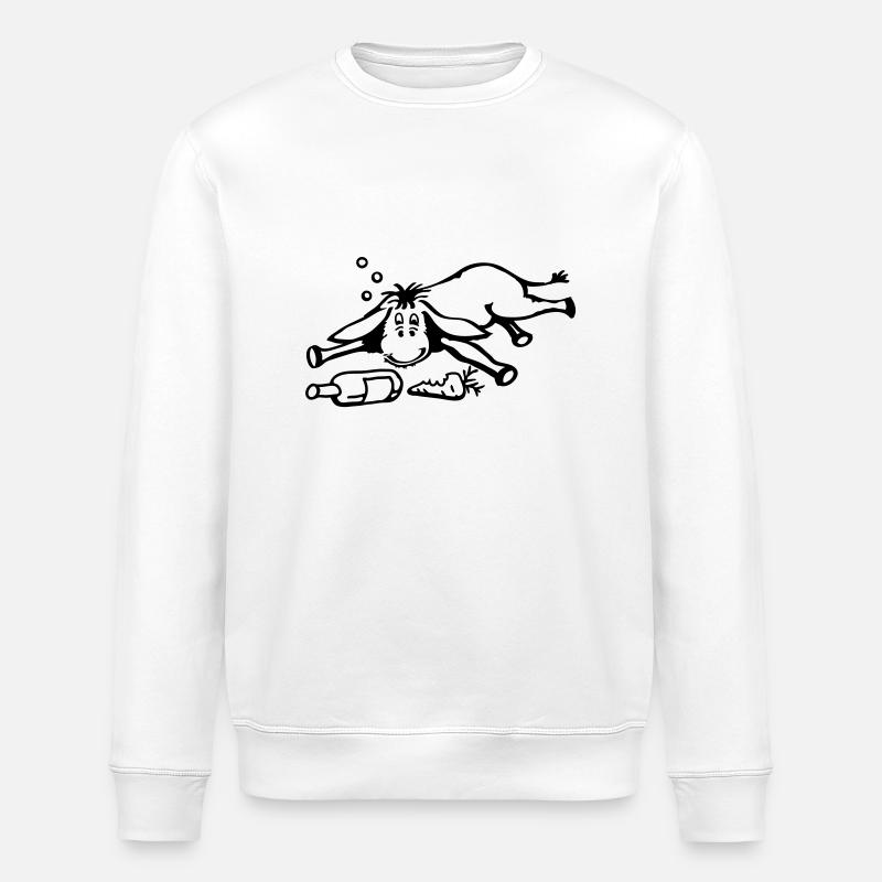 Esel betrunken - Stanley/Stella Unisex Bio-Sweatshirt ROLLER - Weiß