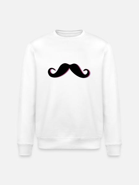 Funky Mustache - Stanley/Stella ROLLER Unisex Organic Sweatshirt - white