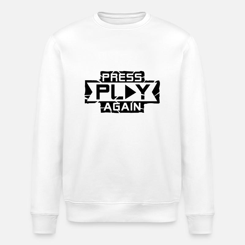 press_play_again_1_f1 - Stanley/Stella Unisex Bio-Sweatshirt ROLLER - Weiß