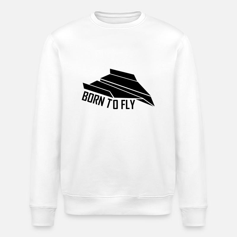 born to fly - Sweat bio ROLLER Stanley/Stella Unisexe - blanc