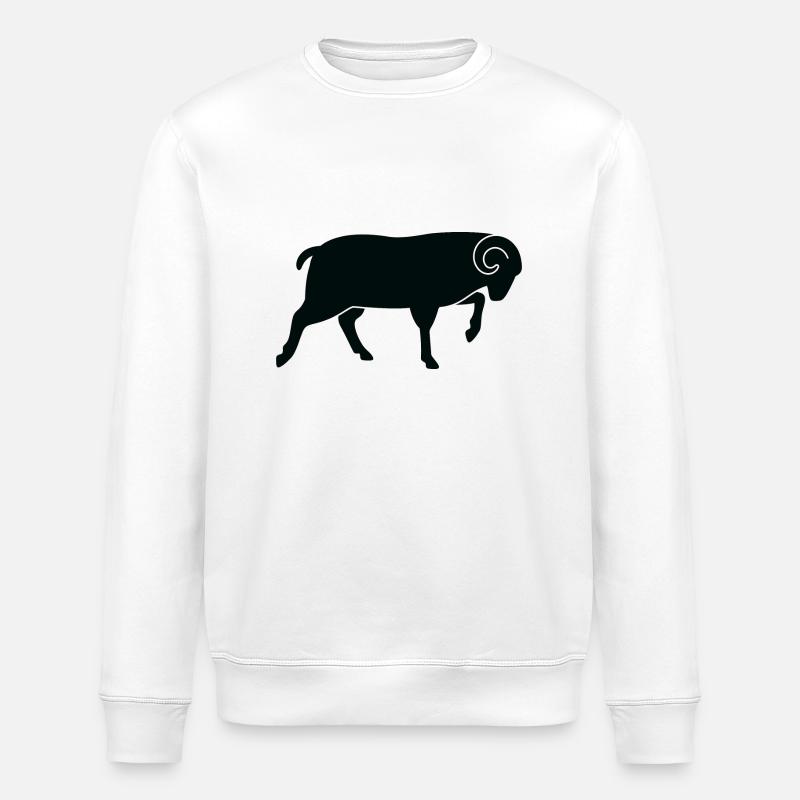 Ein laufender Schafbock - Stanley/Stella Unisex Bio-Sweatshirt ROLLER - Weiß