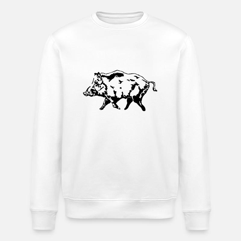 wildschwein - Stanley/Stella Unisex Bio-Sweatshirt ROLLER - Weiß