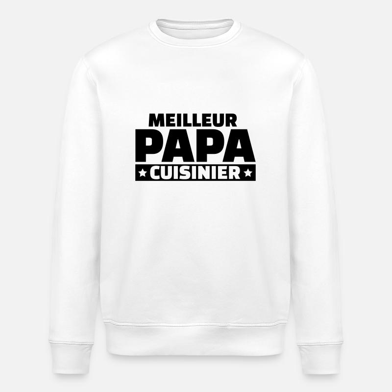 Meilleur papa cuisinier - Sweat bio ROLLER Stanley/Stella Unisexe - blanc