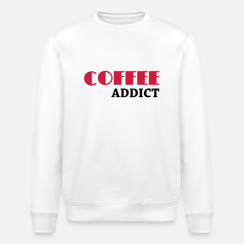 Coffee Addict - Stanley/Stella ROLLER Unisex Organic Sweatshirt - white