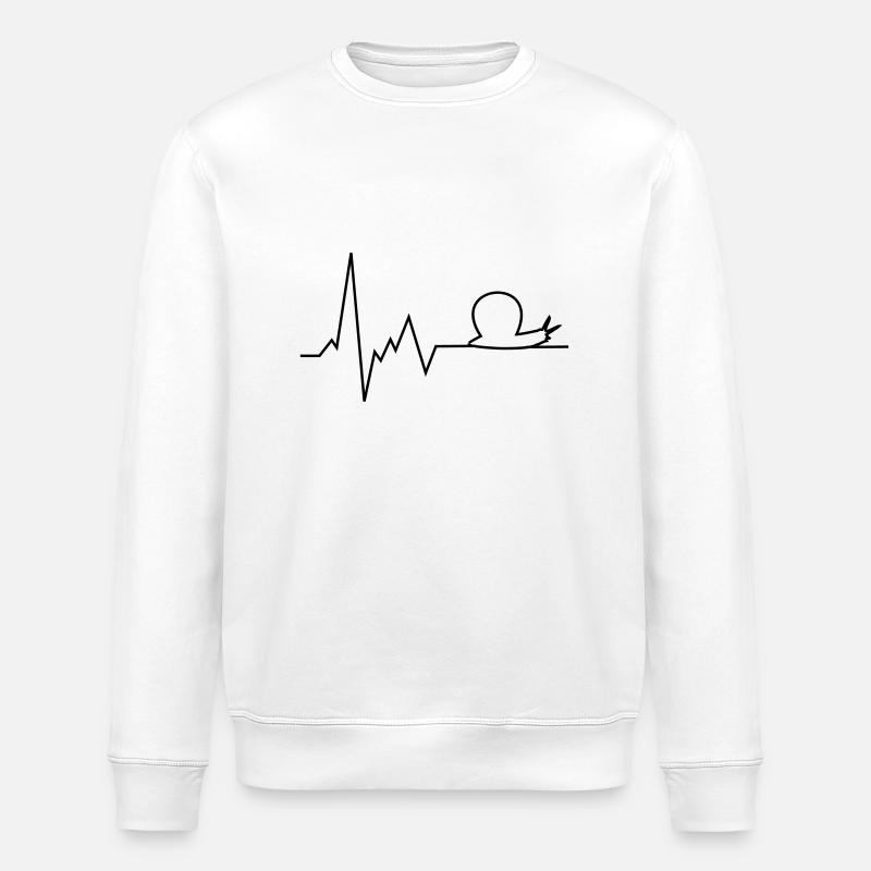 heartbeat snails - Stanley/Stella ROLLER Unisex Organic Sweatshirt - white