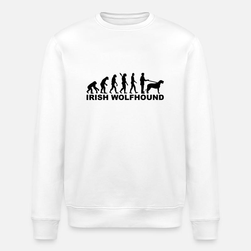 Irish Wolfhound - Stanley/Stella ROLLER Unisex Organic Sweatshirt - white
