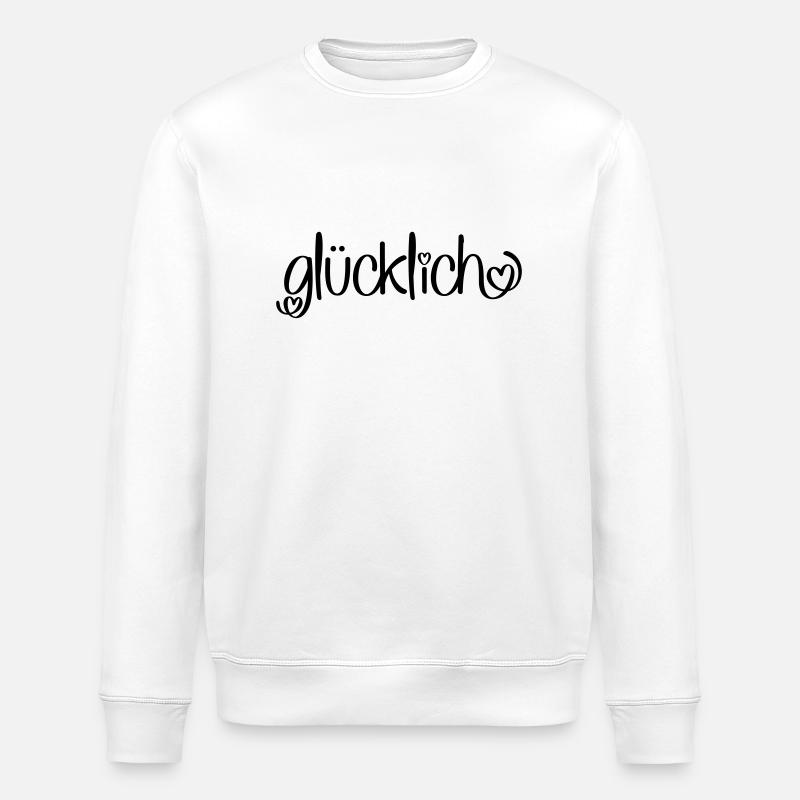 glücklich - Stanley/Stella Unisex Bio-Sweatshirt ROLLER - Weiß