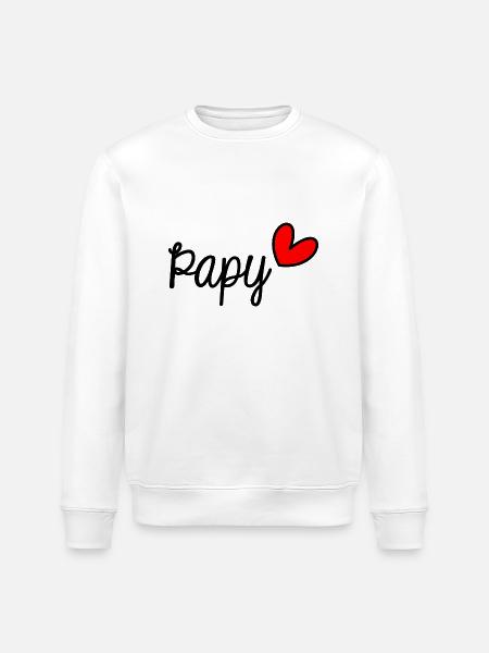 BEDSTEFAR. TILLYKKE MED FØDSELSDAGEN BEDSTEFAR. SUPER BEDSTEFAR - Stanley/Stella økologisk unisex-sweatshirt ROLLER - hvid
