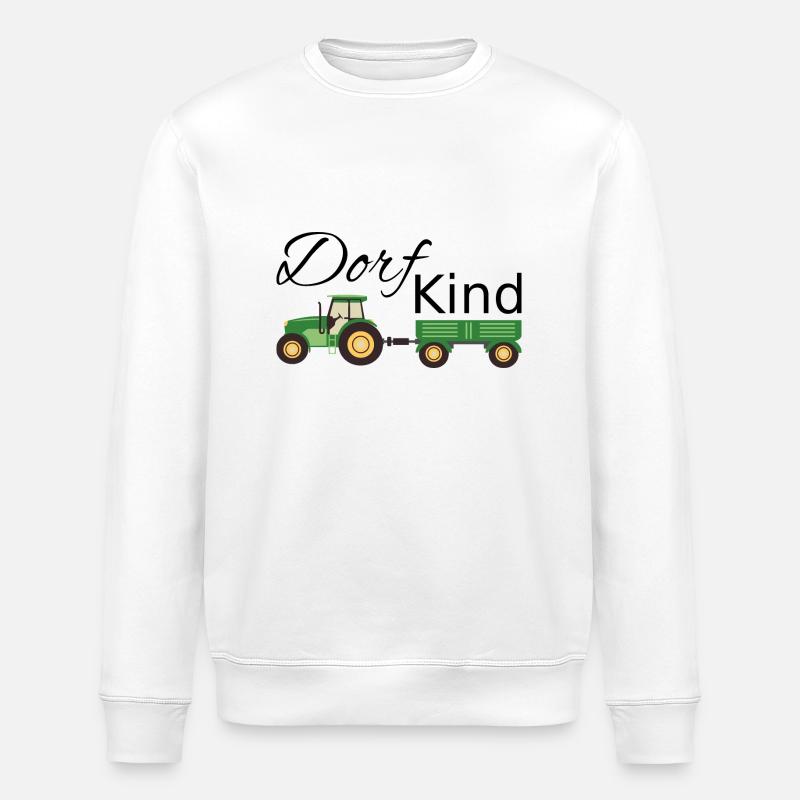 Tracteur Dorfking en vert - Sweat bio ROLLER Stanley/Stella Unisexe - blanc
