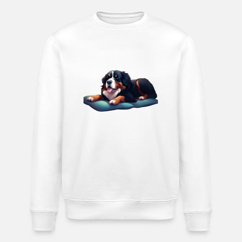 Bernhardiner Motiv einfach - Stanley/Stella Unisex Bio-Sweatshirt ROLLER - Weiß