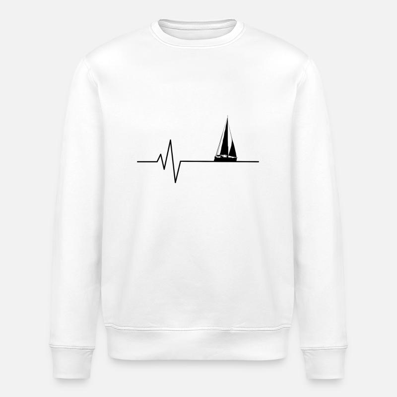 Voilier Heartbeat Sailing - Sweat bio ROLLER Stanley/Stella Unisexe - blanc