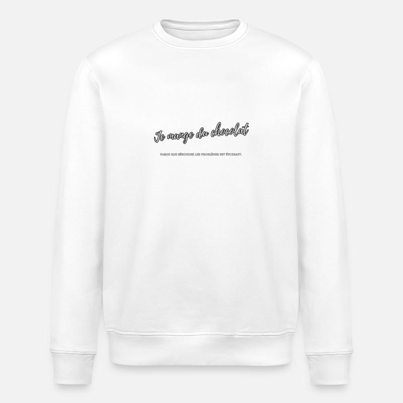 Ich esse Schokolade - Stanley/Stella Unisex Bio-Sweatshirt ROLLER - Weiß
