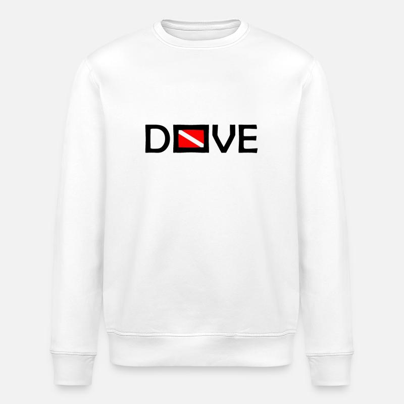 Dive Diver Down Flag Scuba Diving Taucher Tauchen - Stanley/Stella ROLLER Unisex Organic Sweatshirt - white