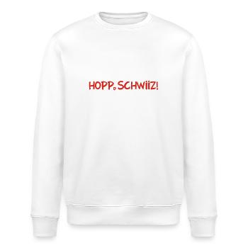 Hopp Schwiiz - Switzerland - Schweiz - Suisse - Stanley/Stella ROLLER Unisex Organic Sweatshirt - white - Front - Nik (191cm)