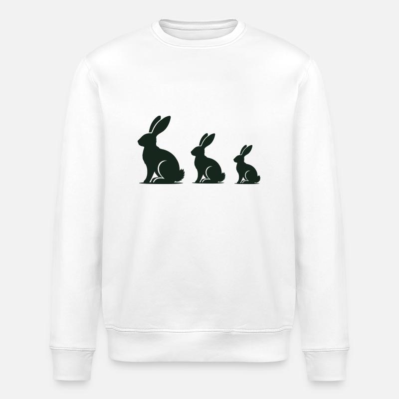 hase rabbit kaninchen - Stanley/Stella Unisex Bio-Sweatshirt ROLLER - Weiß