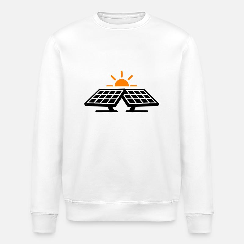 Solar Power Icon - Stanley/Stella ROLLER Unisex Organic Sweatshirt - white