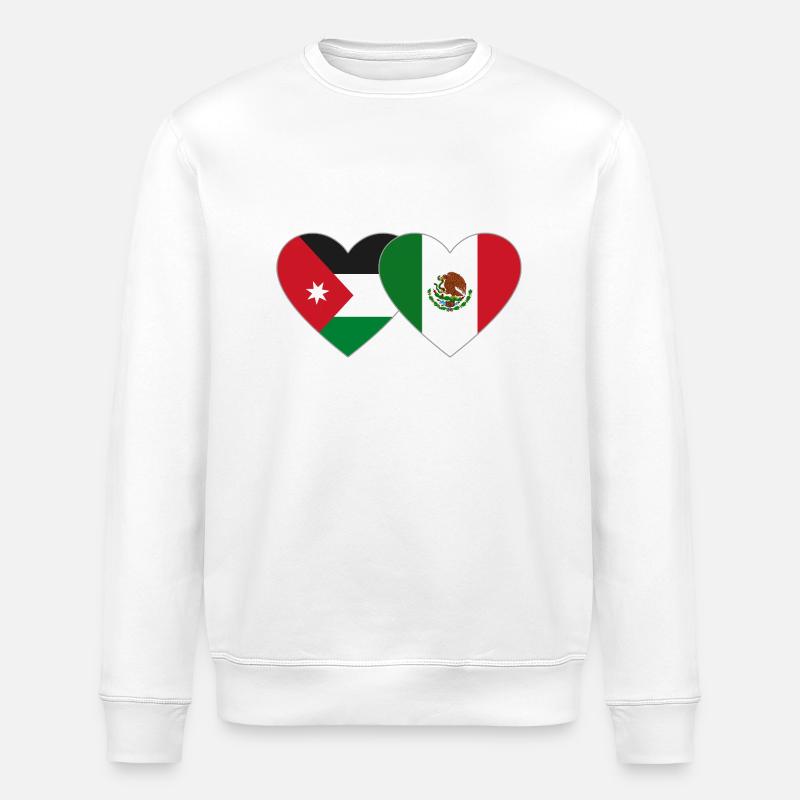 Jordanie Mexique Drapeau Coeur - Sweat bio ROLLER Stanley/Stella Unisexe - blanc