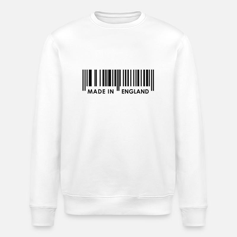 Made in England Barcode - Stanley/Stella Unisex Bio-Sweatshirt ROLLER - Weiß