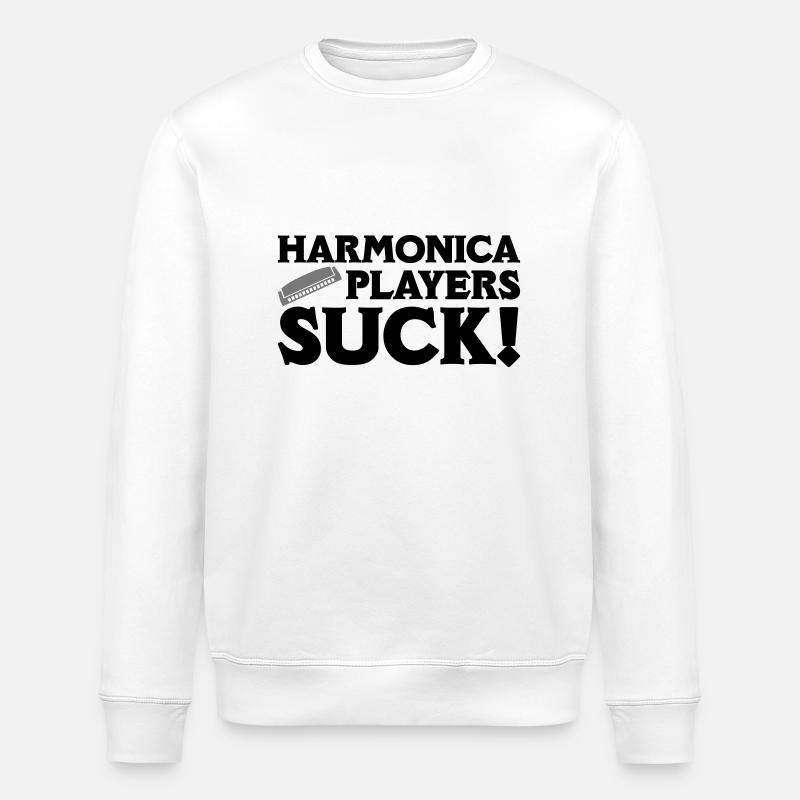 Harmonica Players Suck! - Stanley/Stella Unisex Bio-Sweatshirt ROLLER - Weiß