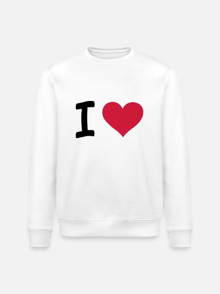 i love / I heart - Stanley/Stella ROLLER Unisex Organic Sweatshirt - white