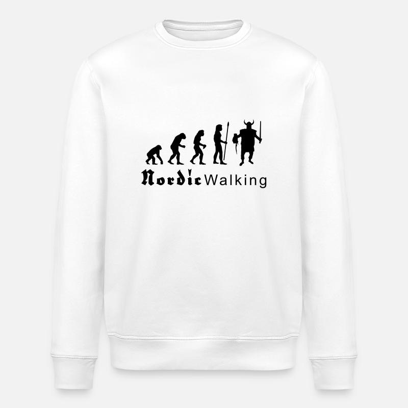 evolution_nordicwalking1 - Stanley/Stella Unisex Bio-Sweatshirt ROLLER - Weiß