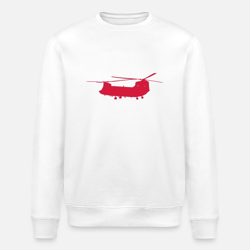Hélicoptère Chinook - Sweat bio ROLLER Stanley/Stella Unisexe - blanc
