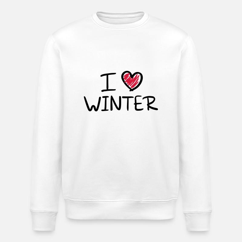 i_love_winter__f2 - Stanley/Stella Unisex Bio-Sweatshirt ROLLER - Weiß