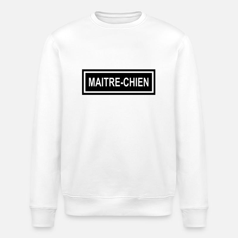 Ecusson Maitre-Chien horiz - Sweat bio ROLLER Stanley/Stella Unisexe - blanc