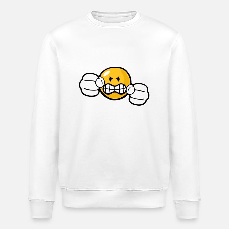 Smiley Anger Fury - Stanley/Stella Unisex Bio-Sweatshirt ROLLER - Weiß