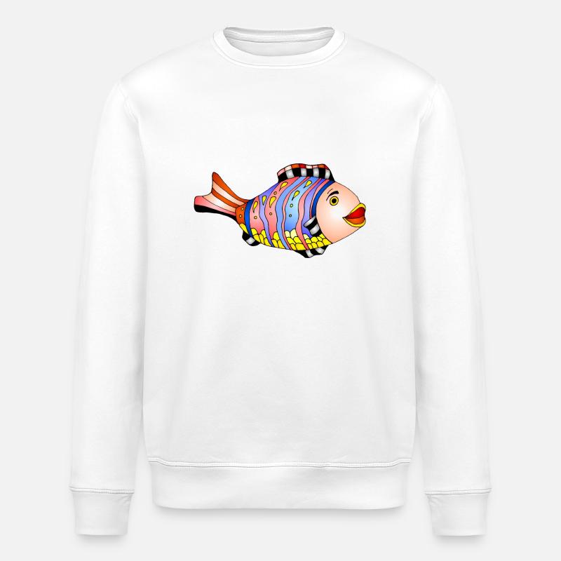 Fish - Stanley/Stella ROLLER Unisex Organic Sweatshirt - white