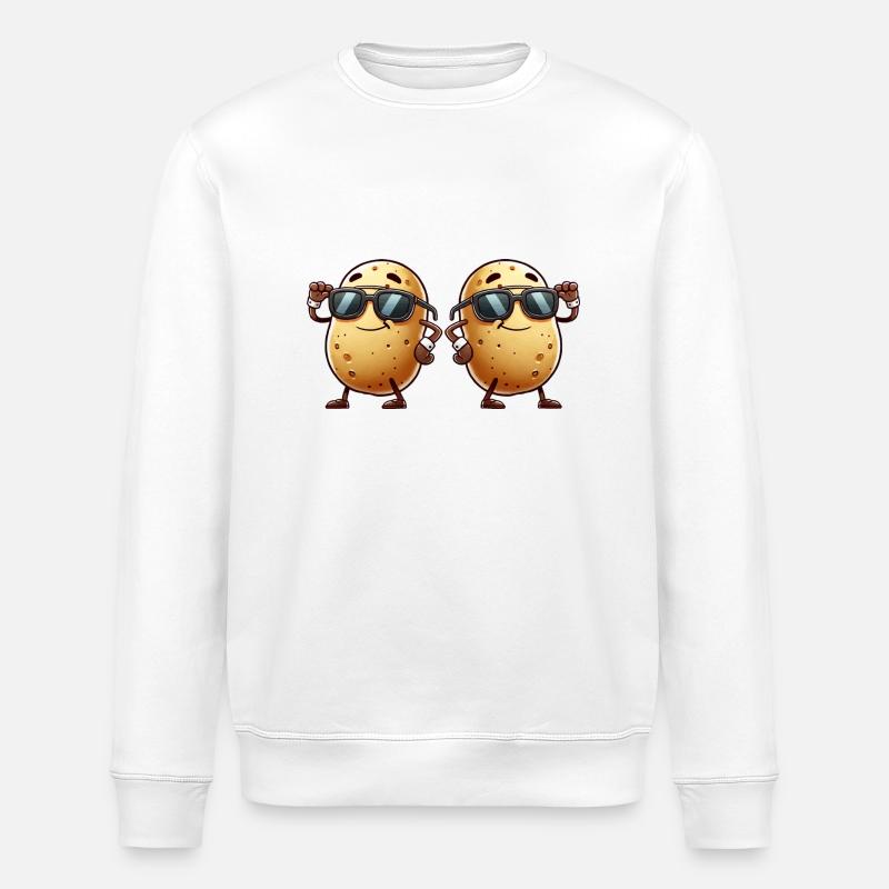 Potato Comic 2 - Stanley/Stella ROLLER Unisex Organic Sweatshirt - white