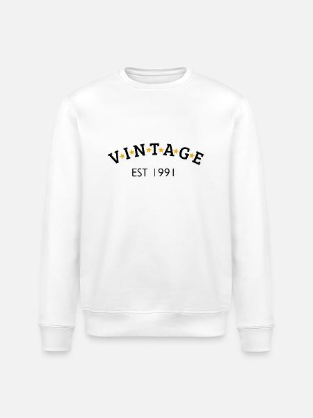 La añada es 1991 - Sudadera ecológica unisex ROLLER de Stanley/Stella - blanco