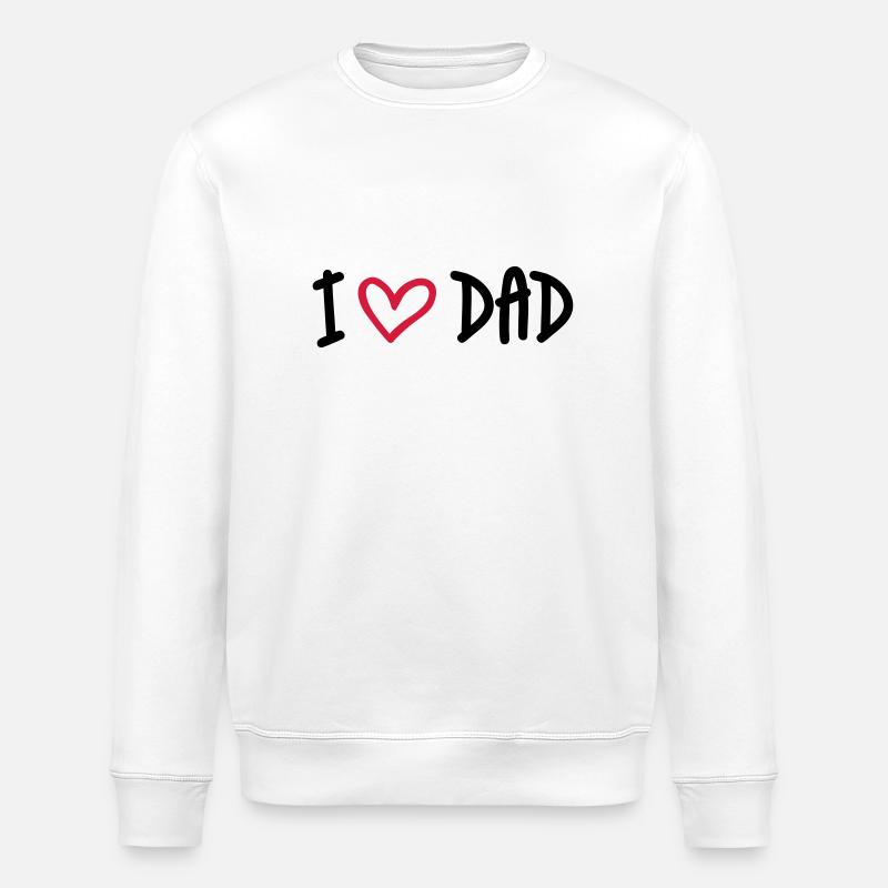 I Love Dad - Stanley/Stella Unisex Bio-Sweatshirt ROLLER - Weiß