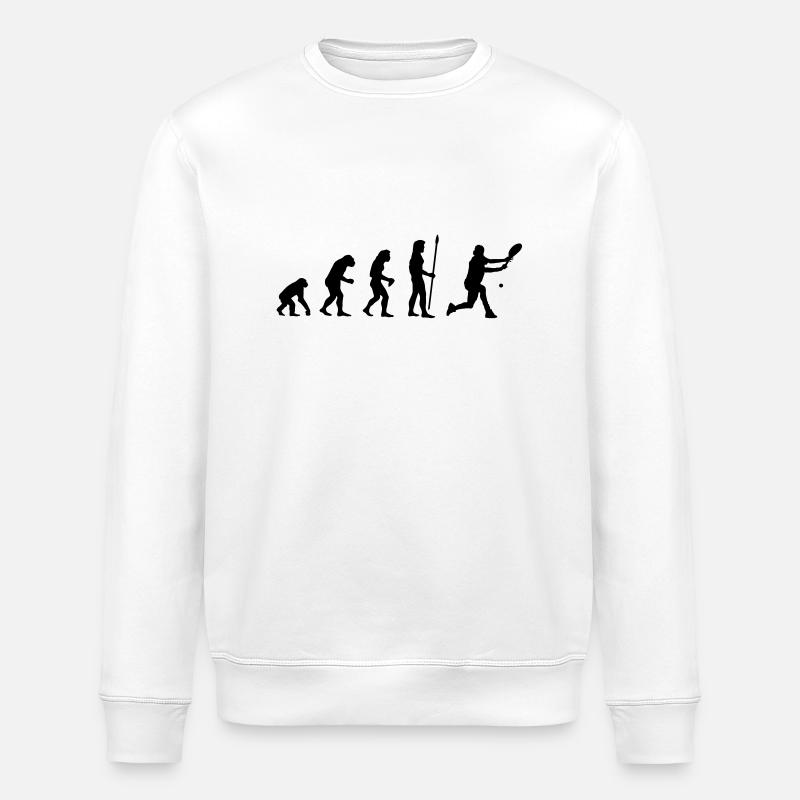 evolution_tennis1 - Stanley/Stella ROLLER Unisex Organic Sweatshirt - white