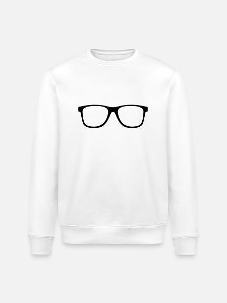 Brille *Motiv 2* - Stanley/Stella Unisex Bio-Sweatshirt ROLLER - Weiß