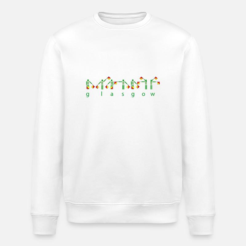 Glasgow Semaphore - Stanley/Stella ROLLER Unisex Organic Sweatshirt - white