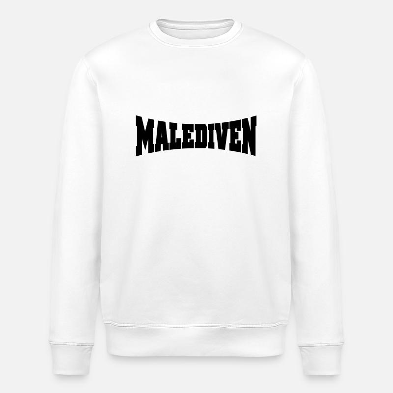 Maldives logo - Stanley/Stella ROLLER Unisex Organic Sweatshirt - white