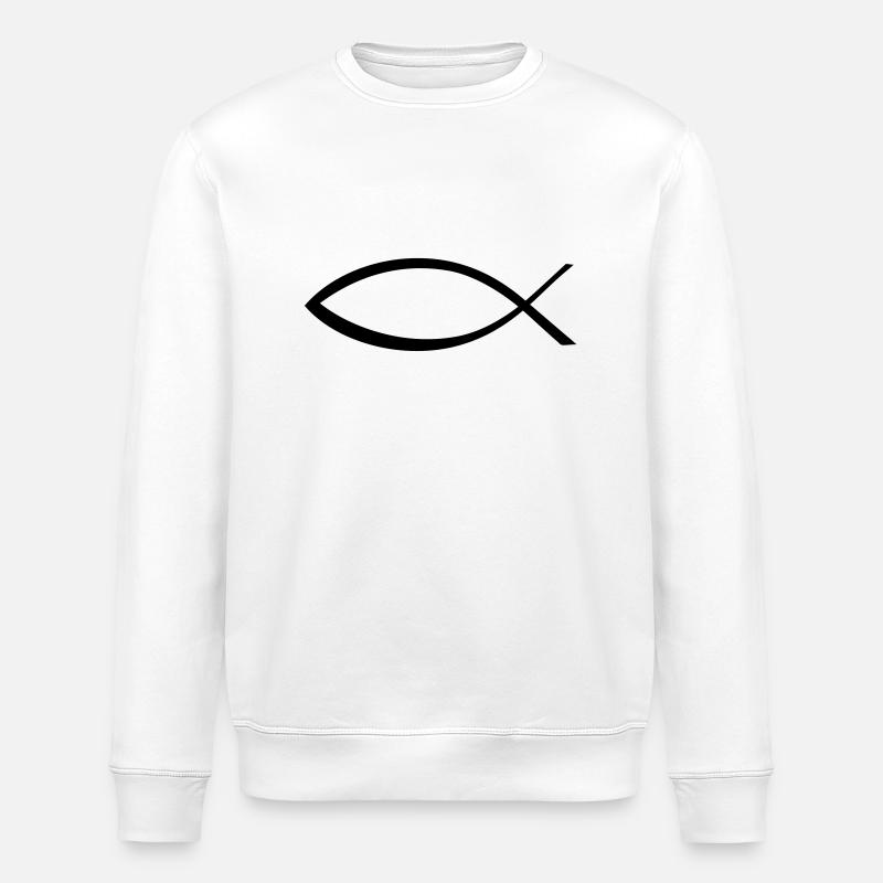 Jésus Poisson - Sweat bio ROLLER Stanley/Stella Unisexe - blanc