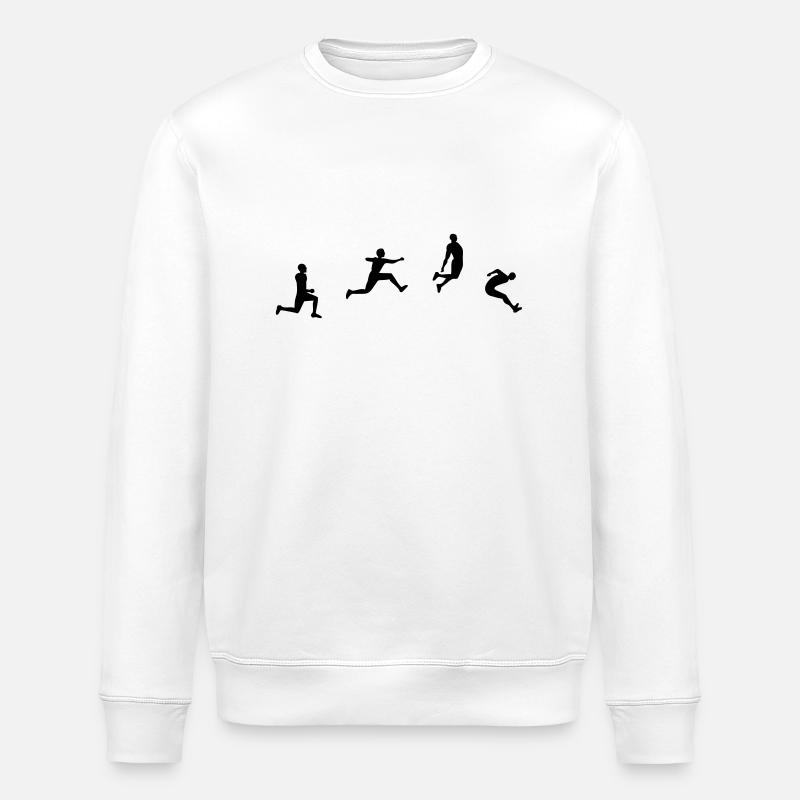 long jump silhouette drawing - Stanley/Stella ROLLER Unisex Organic Sweatshirt - white